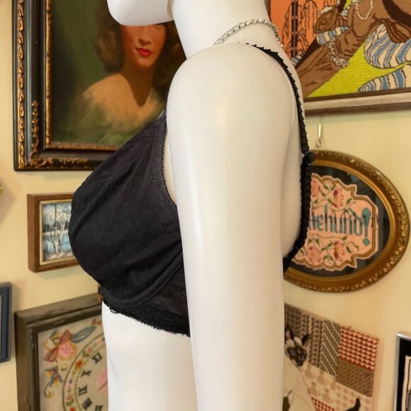 Chantelle Black Lace Underwire Bra With Rhinestone Detail Size 32DDD - Picture 3 of 5